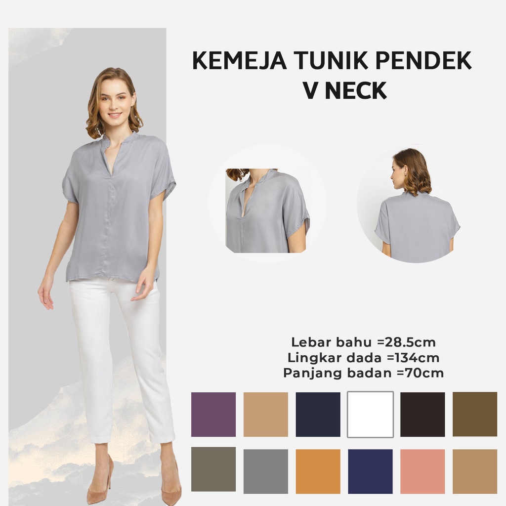 TUNIK V PENDEK FASHION WANITA-YELONIX