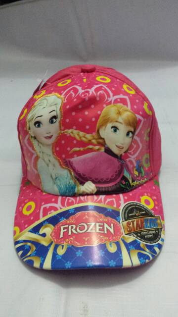 ☆ Topi Anak baseball Karakter FROZEN  Warna merah ping biru