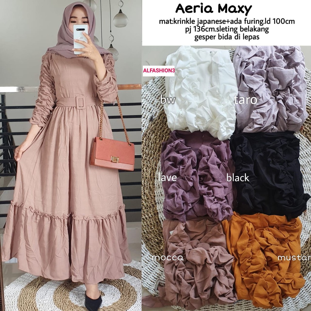 Aeria Maxy Casual Dress Krinkle Jepang