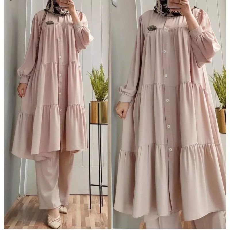 FASHION STYLE ONE SET RUFUZA RUFFLE DAILY BUSUI TUNIK SET WOLFIS