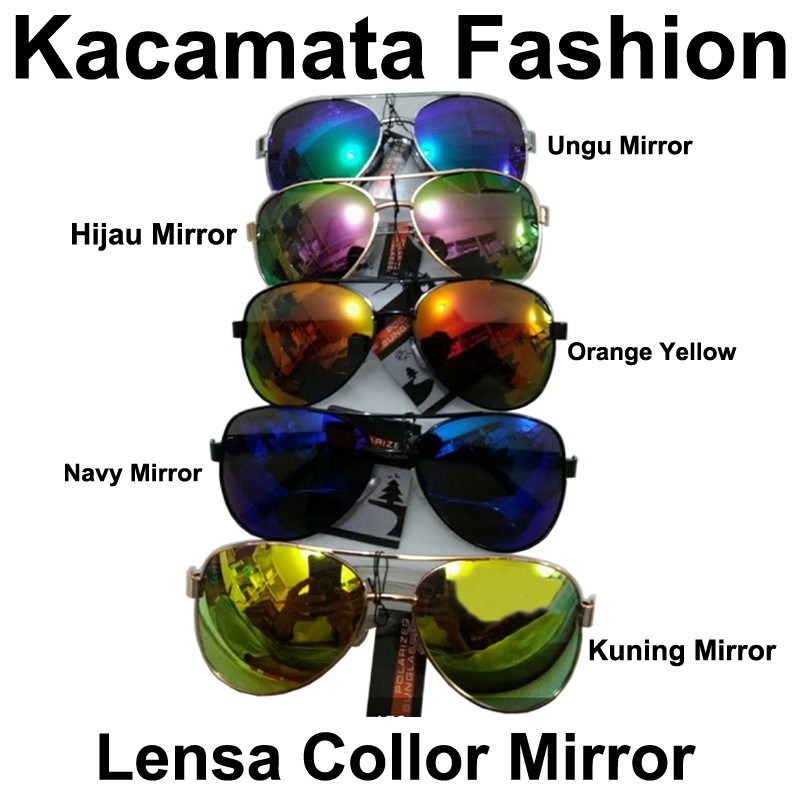 Kacamat Hitam Kacamata Fashion Aviator Sunglasses Kacamata Pria Wanita Kaca mata Anti UV