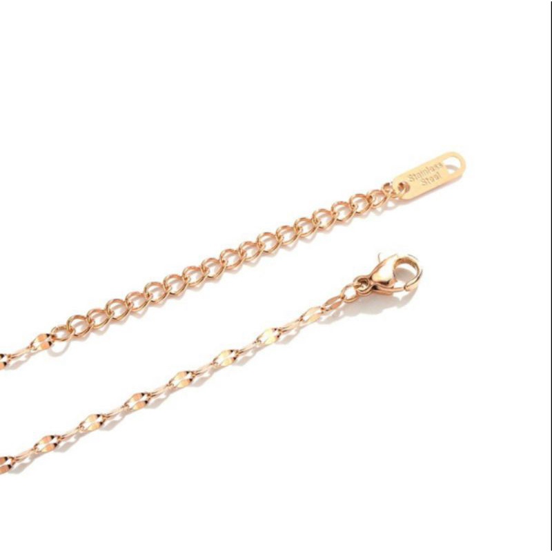 Kalung Titanium ulir gold dan rose gold N04112007