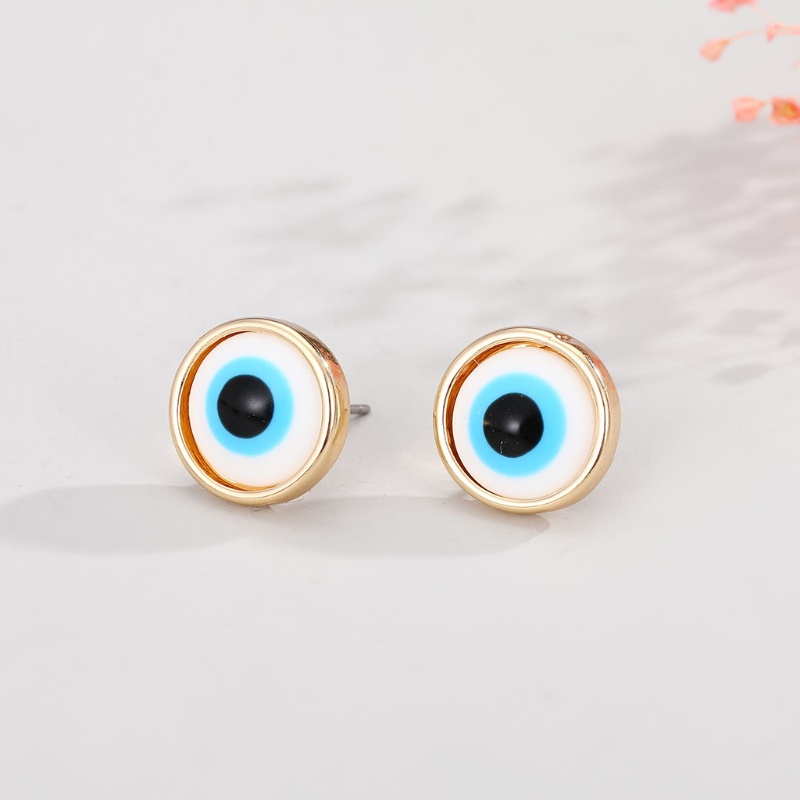 SIY  Evil Eye Stud Earrings Shining Turkish Eye Earrings Good Luck Eye Amulet Earring