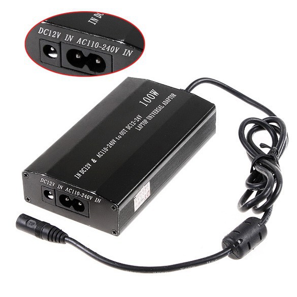 Adaptor laptop 100 watt 12v-24v 9in1 Usb ac dc for car home - charger adapter notebook 100w universal