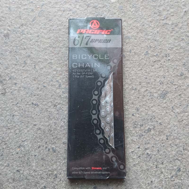 Rantai sepeda Pacific 6/7 speed 116 Links murah