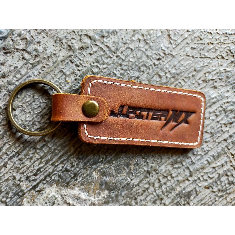accecoris motor gantungan kunci yamaha jupiter mx kulit sapi asli