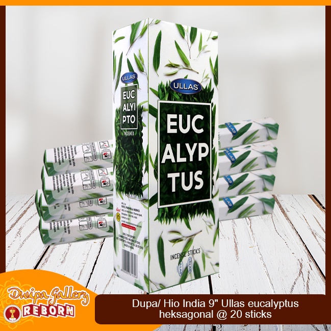 Dupa Hio India Wangi Eucalyptus Ullas hexagon 1 box 6pcs @20 sticks