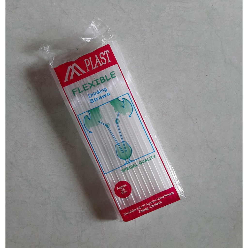 Sedotan Bengkok Plastindo atau 76 / Sedotan Flexible / Drinking Straws / Pipet Bengkok