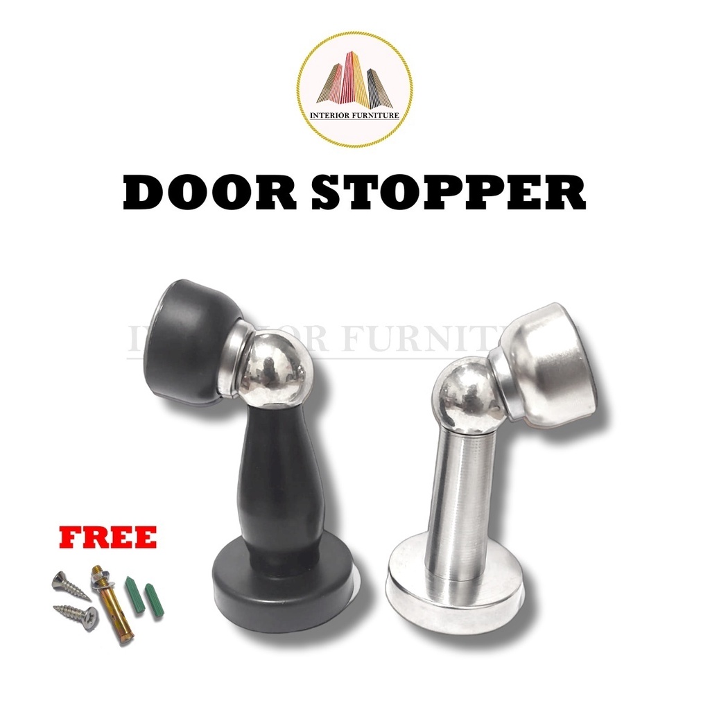 Door Stop Stainless Steel Penahan Pintu / Magnet Doorstop