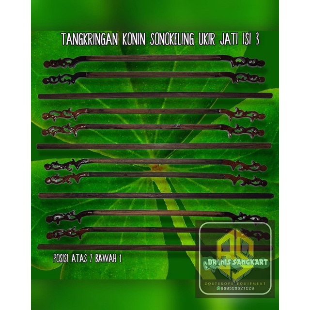 Tangkringan Konin kolibri ukir sonokeling sangkar Lb set isi 3pcs