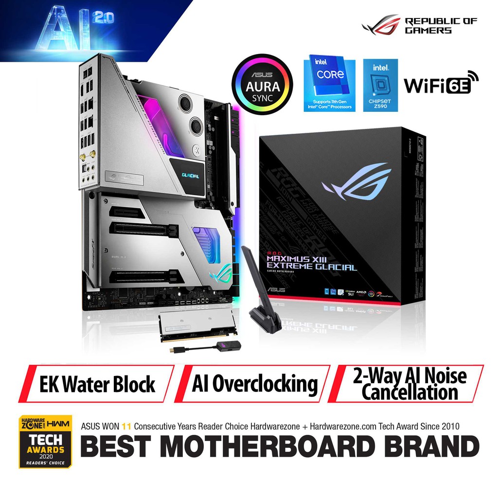 ASUS ROG Maximus XIII Extreme Glacial Intel® Z590 EATX Motherboard