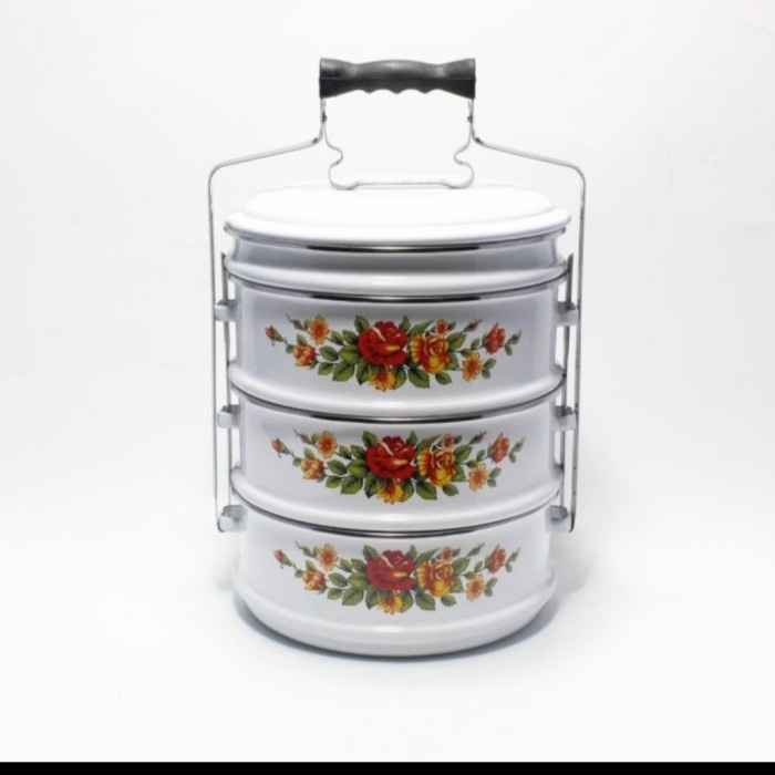 Rantang Tenong - Rantang Enamel 24 cm susun 3,5 Maspion