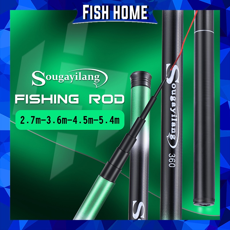 Joran Tegek Fishing Rod Dengan Harga Murah Telescopic Fishing Rod 2.7M-5.4M Kuat Merah Muda Hijau Kuning Portable Stream Fishing Rod 2.7M 3.6M 4.5M 5.4M Perjalanan Carp Rod untuk Air Tawar