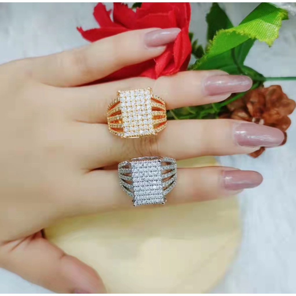 Cincin Xuping Permata Imitasi Lapis Emas Perhiasan