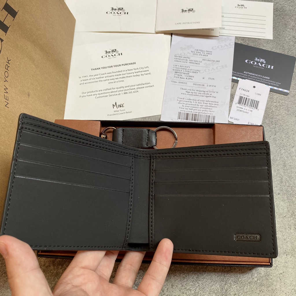 DOMPET WALLET MEN PRIA CH 74634 CAMDEN LEATHER COMPACT