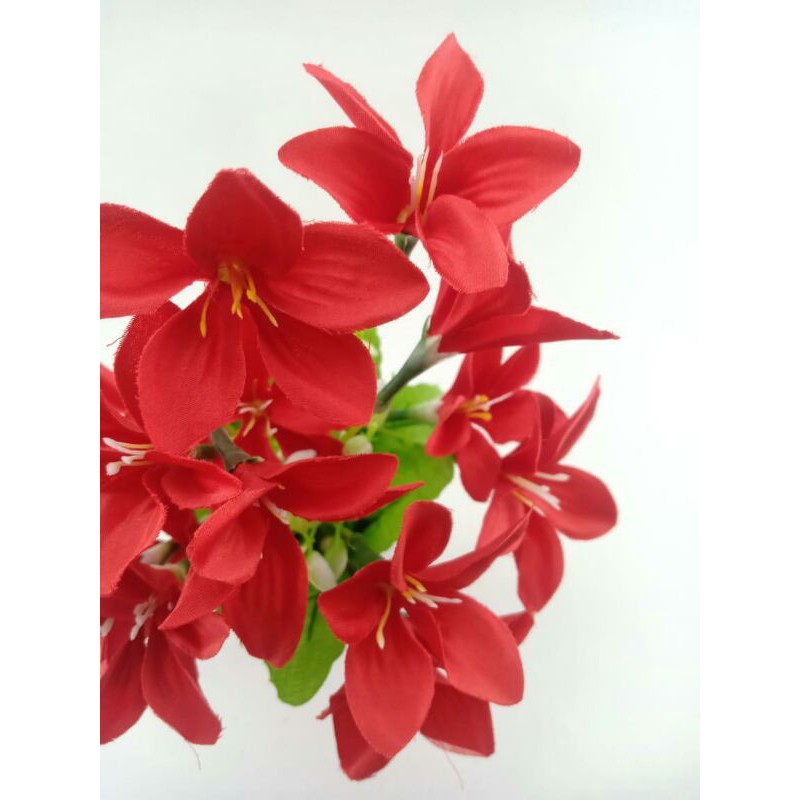 Bunga Lily Dekorasi BR2204 Bahan Plastik Free Pot Busa Bulat