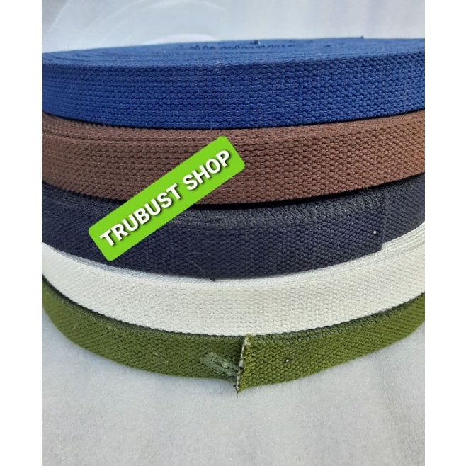 webbing katun tali webbing tas bahan katun lebar 2.5cm jual/roll