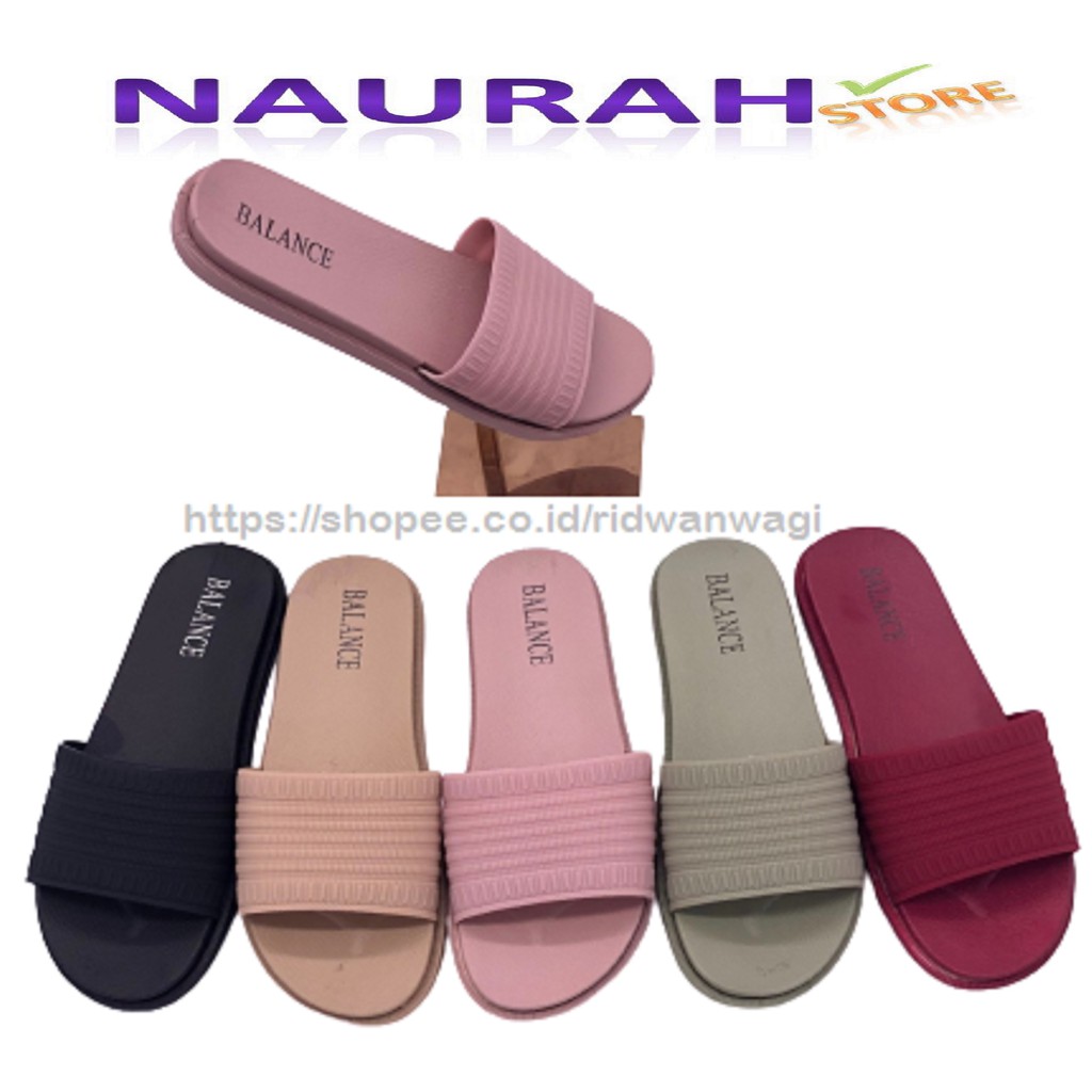 Sandal Jelly Balance 956 21A Slop Polos Baru 100% Original Sendal Wanita Impor Lentur Ringan Lembut