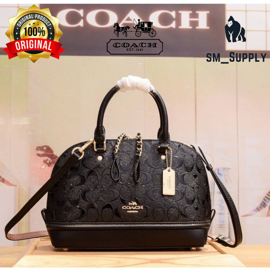 TAS COACH SIERRA MINI SSATCHEL IN SIGNATURE DEBOSSED PATENT