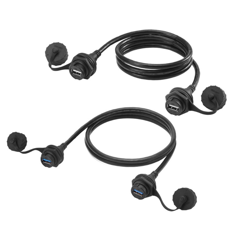 Btsg USB 2.0 3.0 Stop Kontak Female Ke Female Kabel 2ujung IP67 Waterproof Panel Mount Connector Cord 1m 3ft