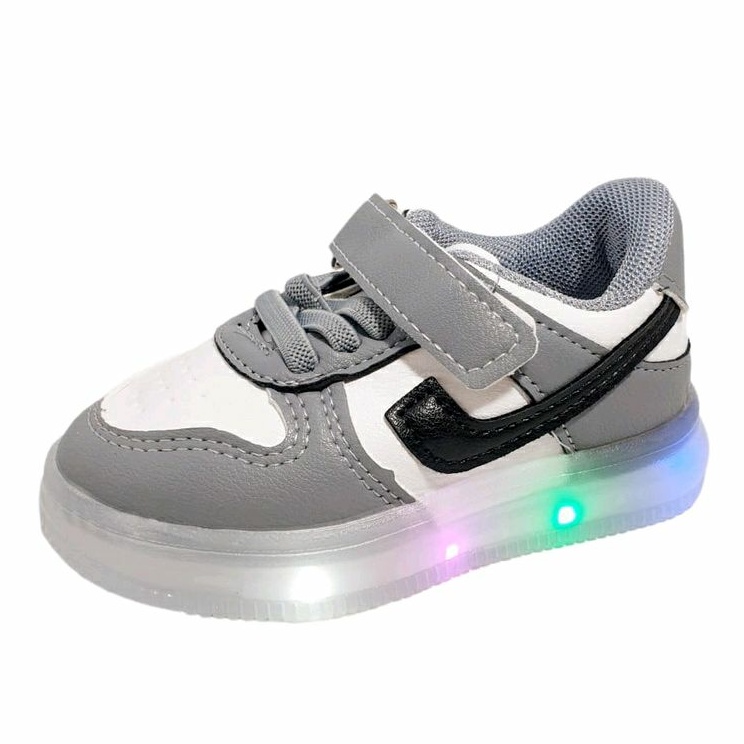 Juragan Junior [COD] Sepatu SCRABI Lampu LED Anak Laki Laki Dan Perempuan Import Size 21-30