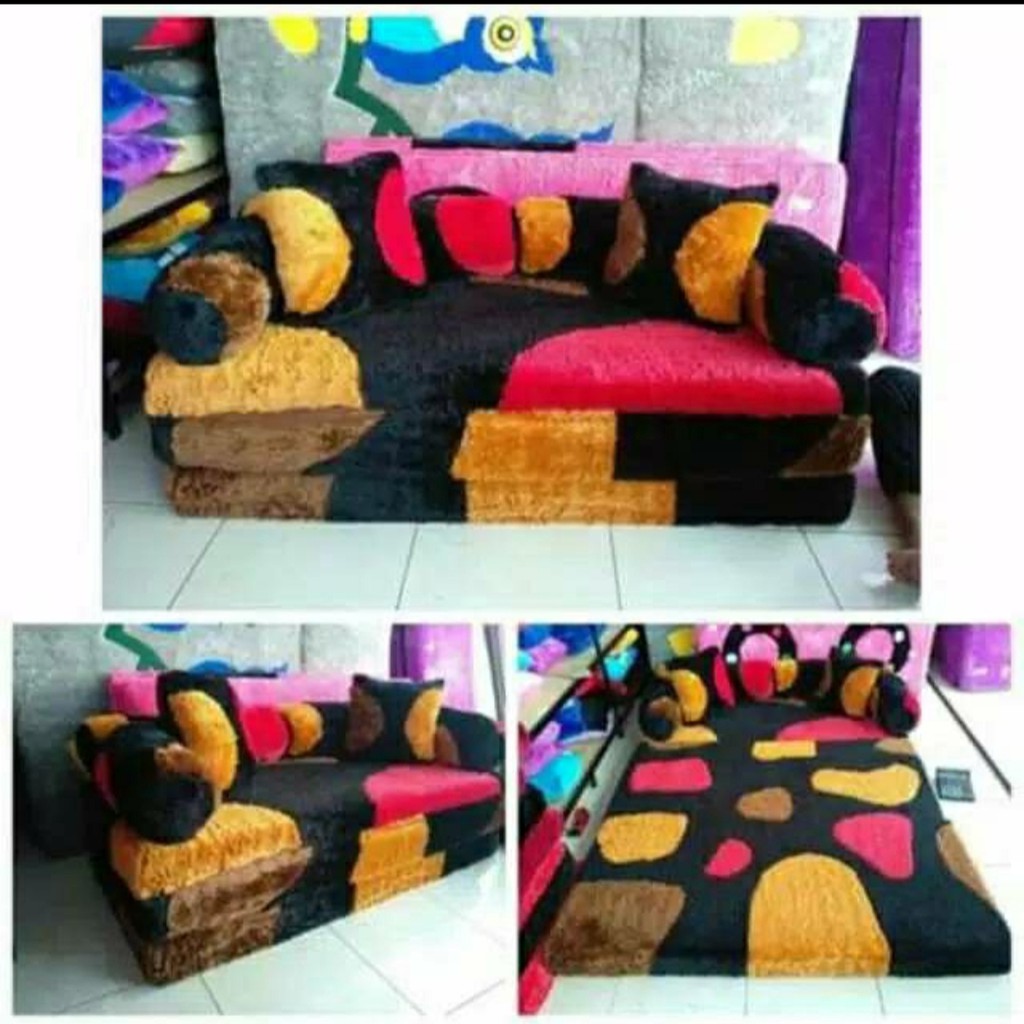 Kasur Lipat Bulu Rasfur / Sofa Bed Karakter Tebal 10 cm