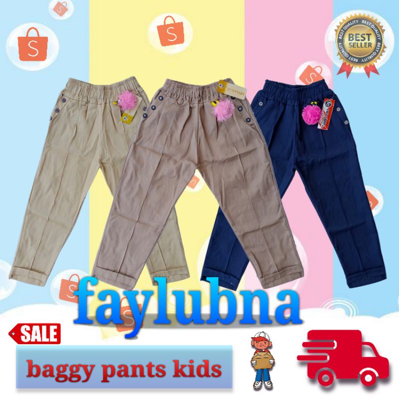 BAGGY PANTS ANAK PEREMPUAN USIA 4-12 TAHUN / CELANA ANAK PEREMPUAN / BAGGY ANAK / CELANA ANAK PEREMPUAN / CELANA