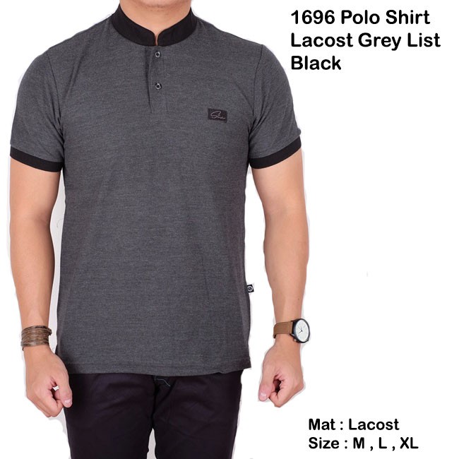 baju kaos kerah sanghai polo coklat lengan pendek polos slimfit