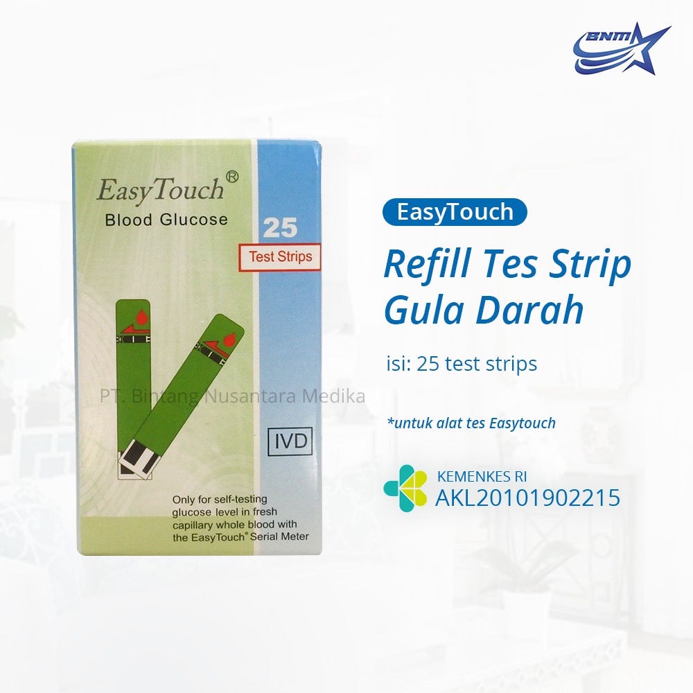 Easy Touch Strip Tes Gula Darah Isi 25 Stik Glukosa