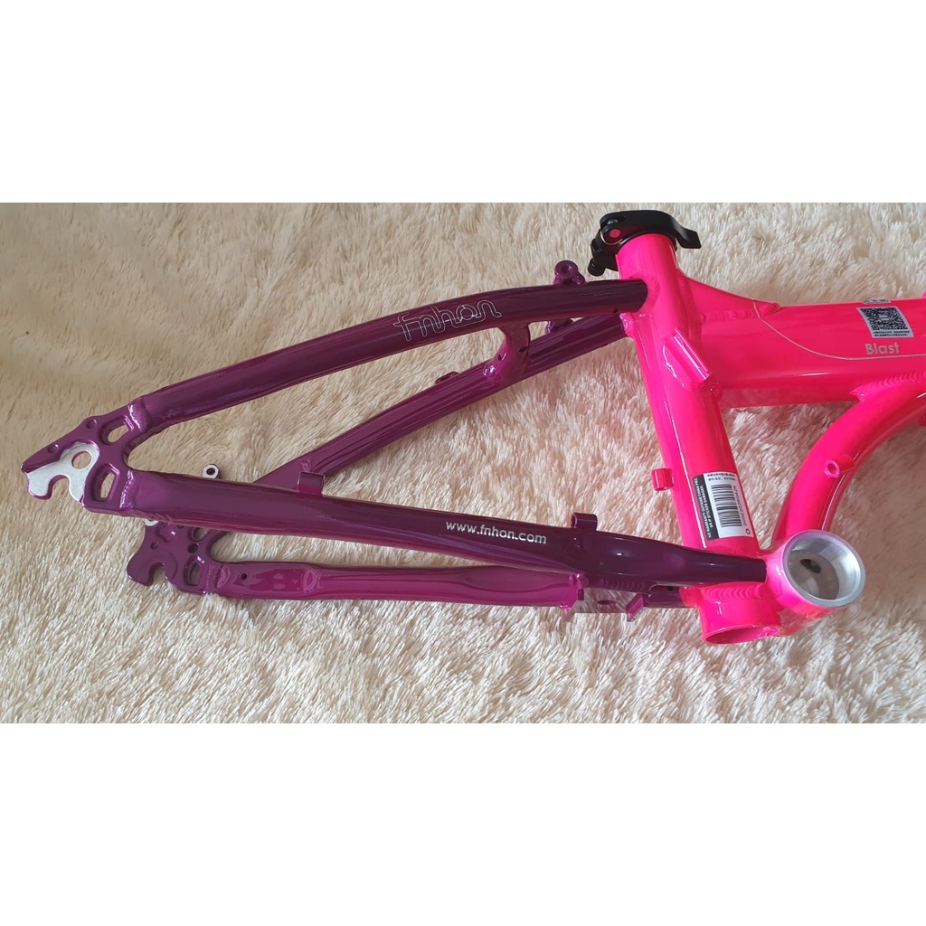 Frame Set Fnhon Blast 20 inch Discbrake Aluminum 2 Warna Purple Pink 22 inch Sepeda lipat Pink Ungu Handlepost ukuran 31 35 37 cm telescopic