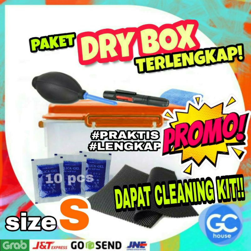 [ size S ] PAKET DRY BOX SET SMALL Kamera Lengkap Cleaning KIT Mirrorless Drone GoPro DSLR size KECI