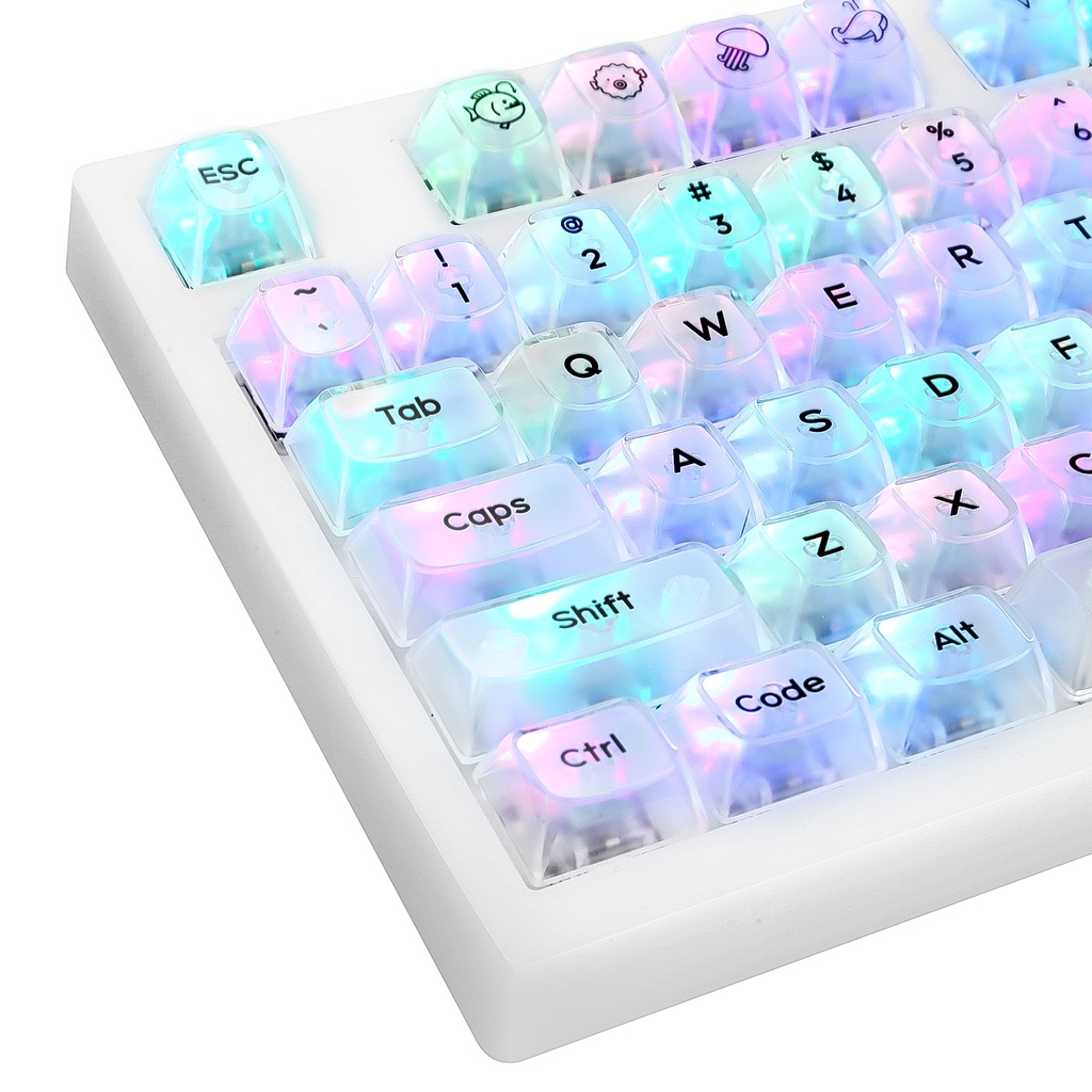 Original PCL 155 Key NSA Transparent PC Keycaps For Mechanical Keyboards