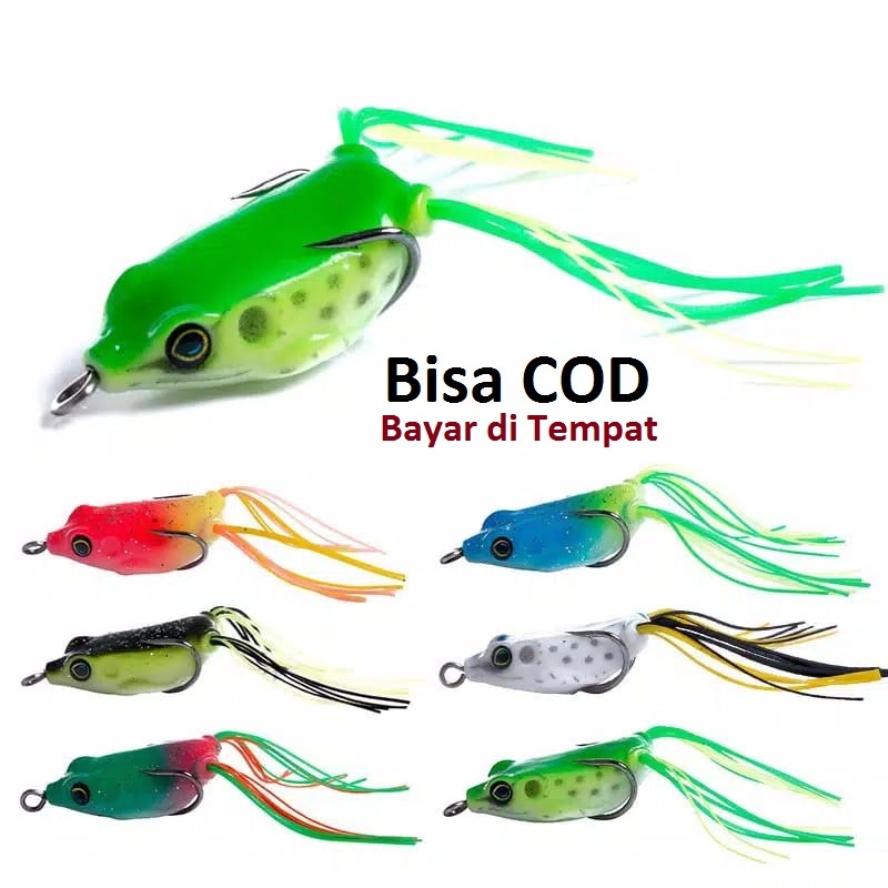 1 Set (isi 6) 4cm Soft Frog Umpan ikan gabus umpan Casting Ikan Bentuk Kodok Swimbait  Lure Katak Si