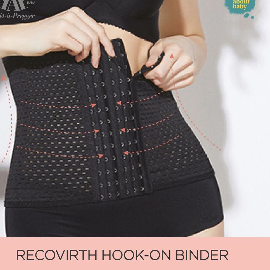 

ღBest Seller!! Korset Stagen Pengecil Perut Pasca Melahirkan / Pret a Pregger Recovirth Hook-On Binder (BLACK) !.