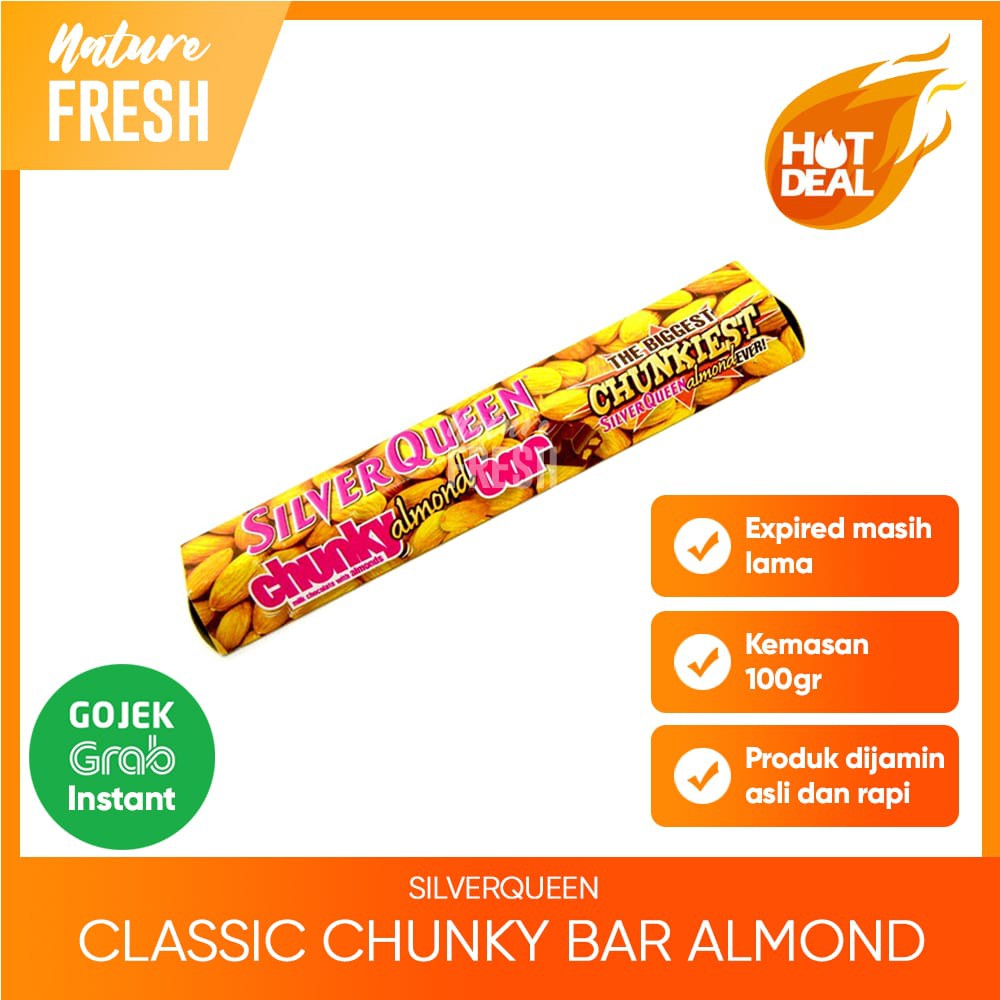 SilverQueen Chunky Bar Cashew Almond Orange Dark White Coklat Batangan