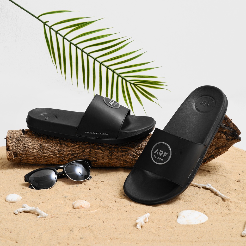 COSTA BLACK GREY |ManNeedMe x ARF| Sandal Pria Casual Sandal Slop ORIGINAL