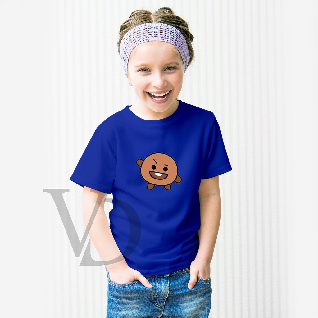 Kaos Anak Perempuan &amp; Laki - laki Unisex BTS BT21 shooky / kaos anak lucu / kaos BTS suga /baju line