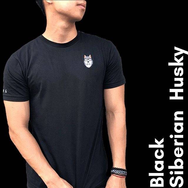 BLACK SIBERIAN HUSKY TEE