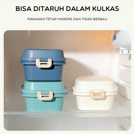 Samono STW10 Kotak Makan Bento 2 Tingkat Microwaveable Lunch Box Susun Food Grade Material