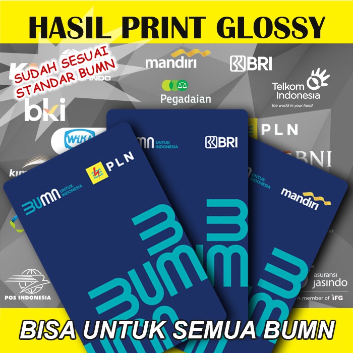 Cetak idcard emoney BUMN Terbaru name tag id card baru GLOSSY MNGKILAP
