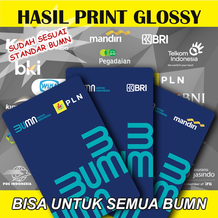 Cetak idcard emoney BUMN Terbaru name tag id card baru GLOSSY MNGKILAP