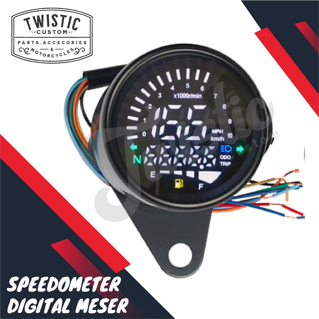 Speedometer Digital Meser Motor Custom Universal Caferacer Tracker