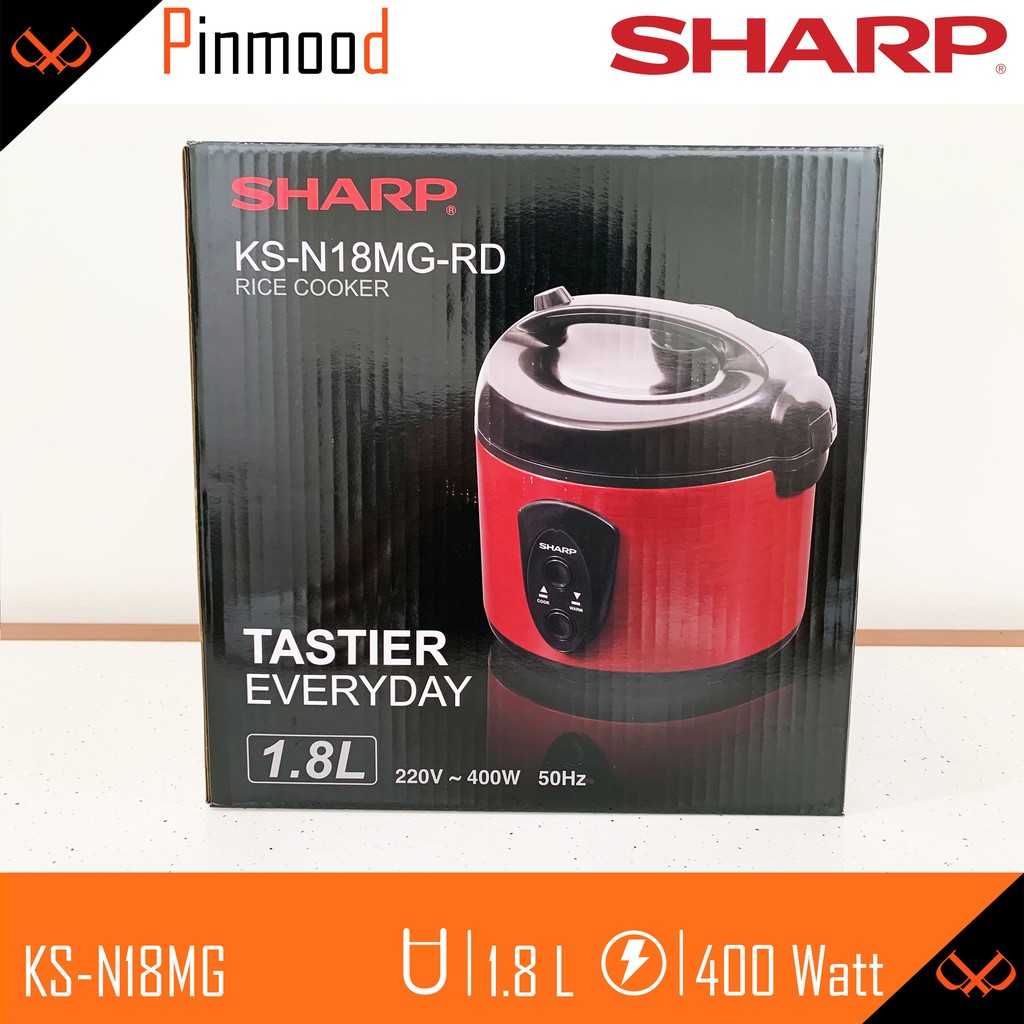 SHARP MAGIC COM // RICE COOKER KS-N18MG RD / SL  [ 1.8 LITER ]  PENANAK NASI STAINLESS STEEL