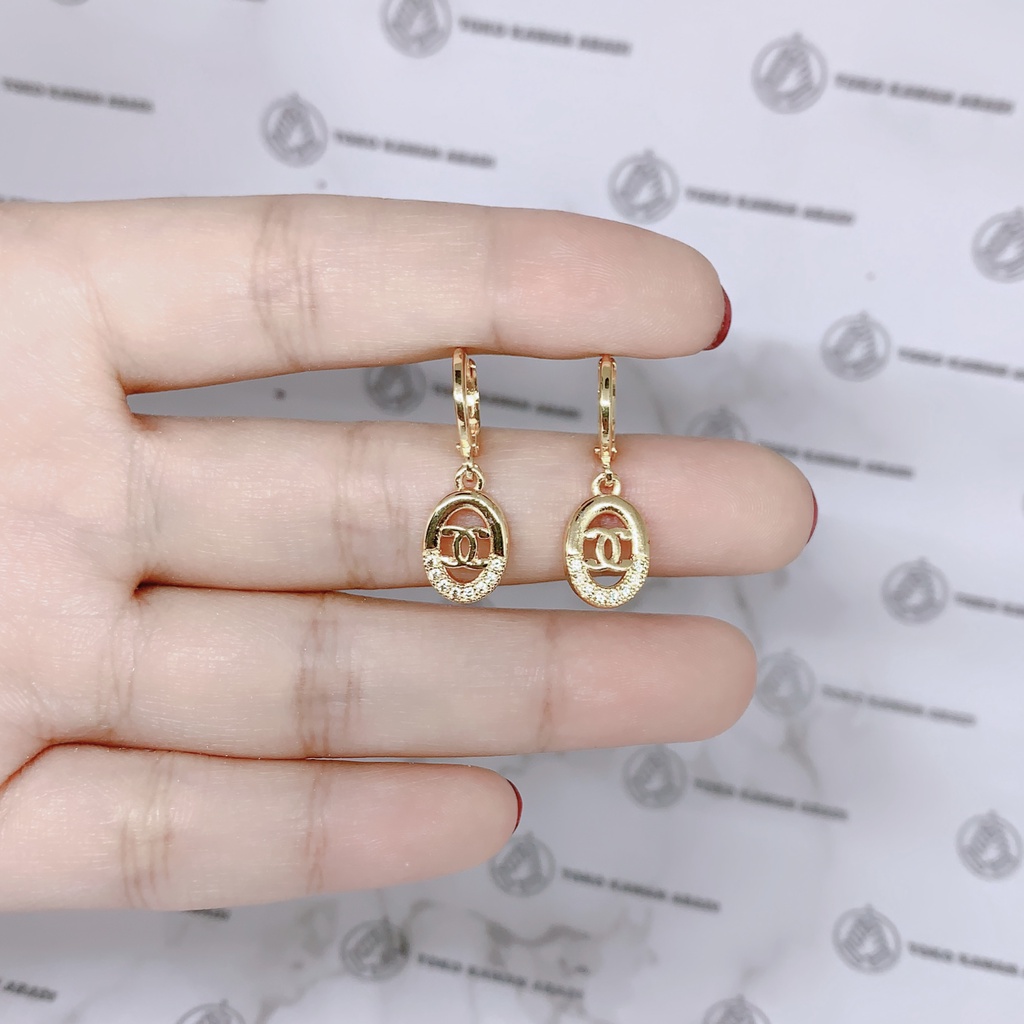 Xuping Gold Anting dewasa Perhiasan Wanita Model Clip Permata *55