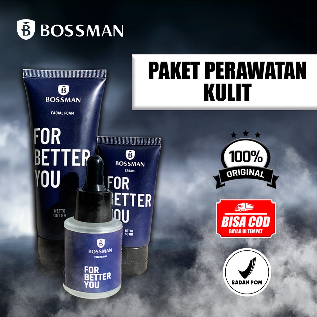 BOSSMAN Skincare Pria Paket Perawatan Wajah Original