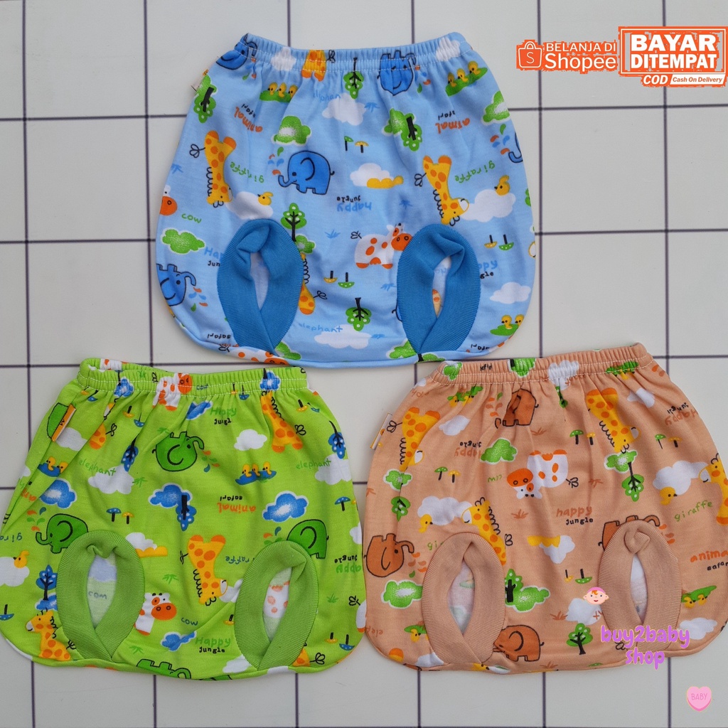 Celana pendek POP bayi Cico Miko Happy Jungle Series 0-6 Bulan 3 PCS