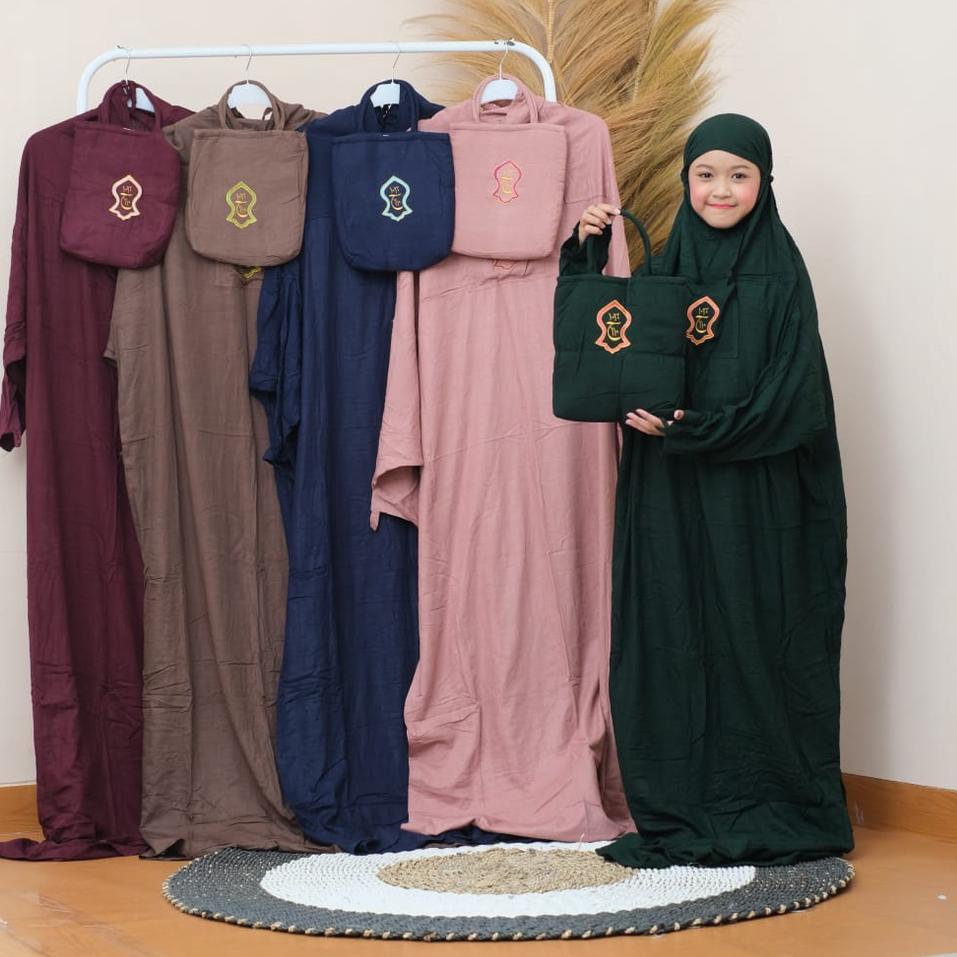Dijamin Miring harga.. Mukena Anak Remaja Hadramaut Terusan Bali Terompah Polosan Warna Mukenah  Jum