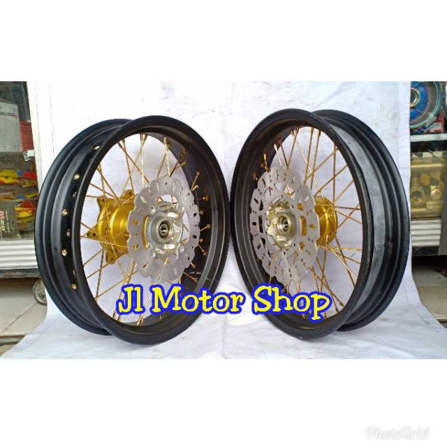 Wheelset Velg Supermoto Super Moto CRF 150 L CRF150 L WR 155 WR155 Pakai Tromol ORI pnp Free Cakram
