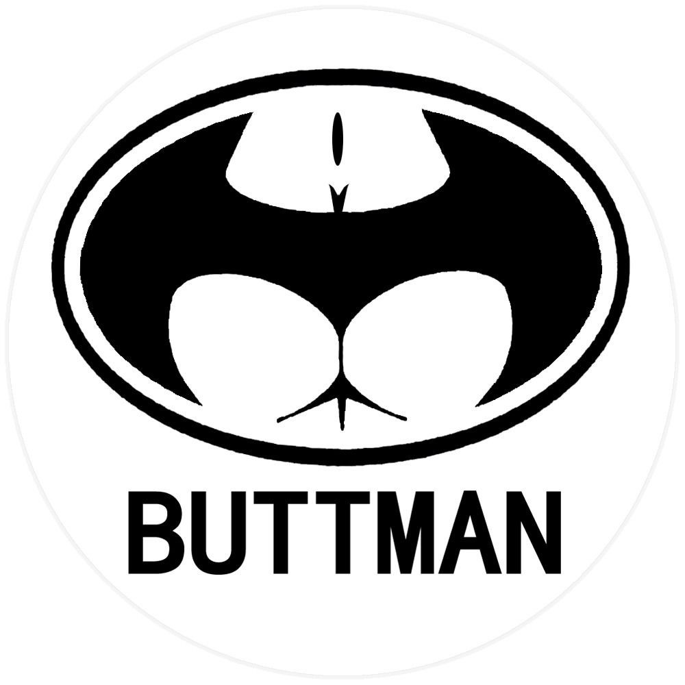 Stiker Desain Gambar Pantat Buttman Lucu Warna Hitam Putih