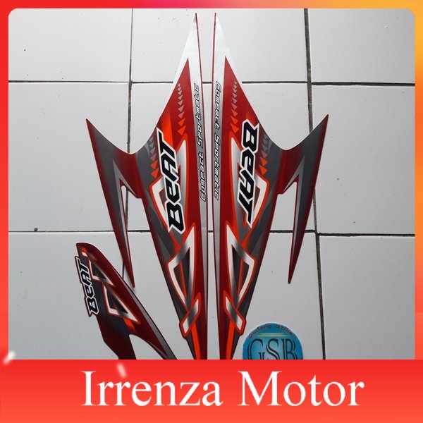 striping motor beat karbu 2012 merah